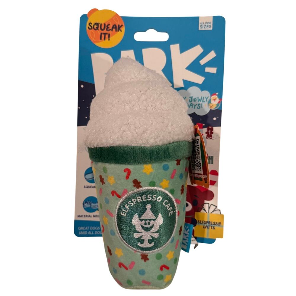 Bark Christmas Cappuccino Plush Dog Toy NEW